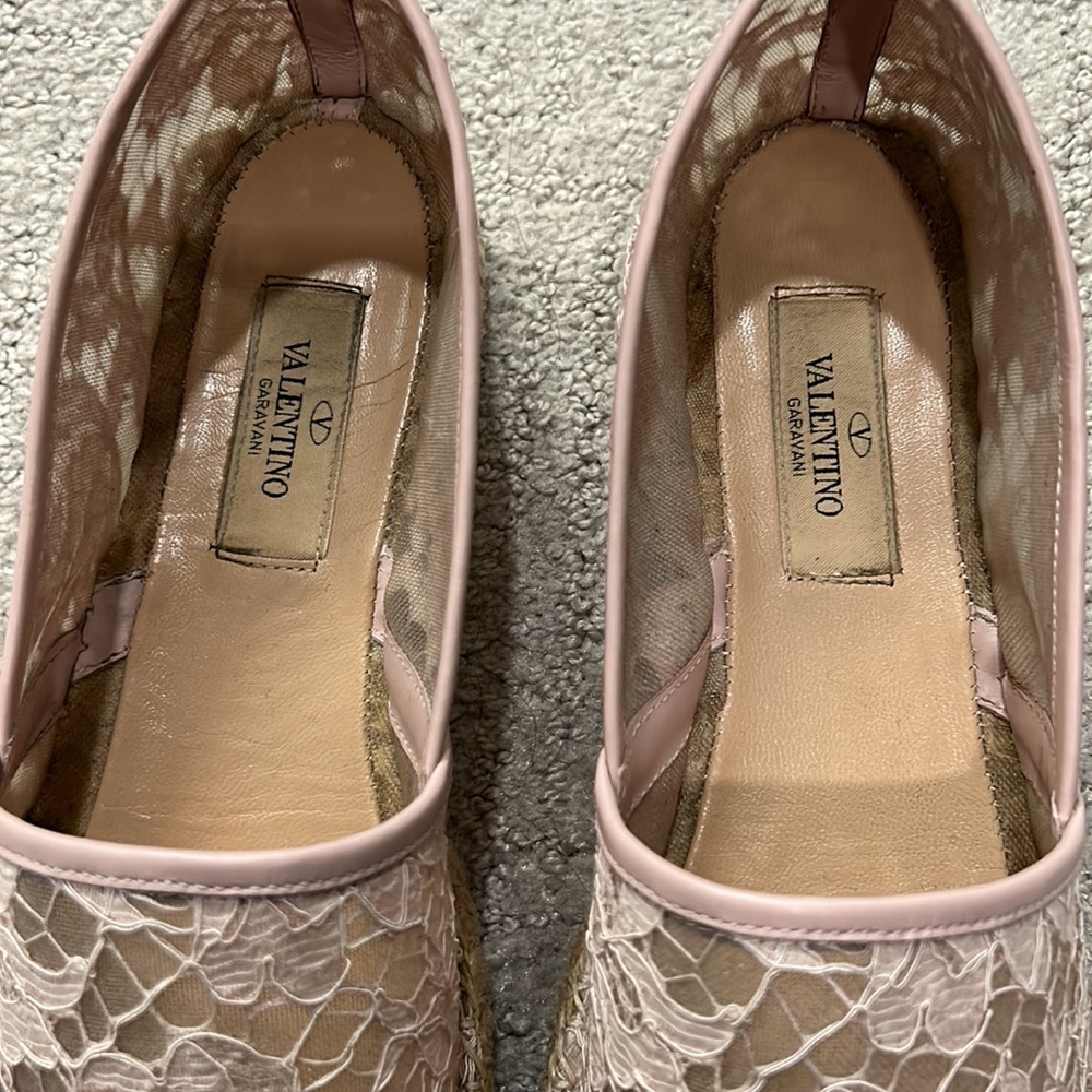 Valentino Lace Espadrilles Blush Pink - Picture 4 of 11